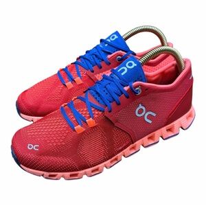 On Running Cloud Women's Size 8 Red and Blue Athletic Sneakers